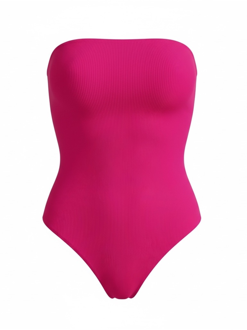 OQQ Seamless Tube Bodysuit Women’s XL Hot Pink Strapless Stretch NWOT